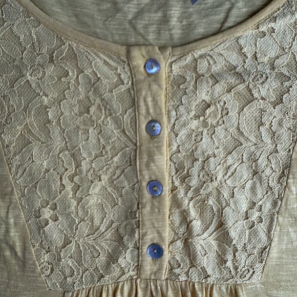 Logo Lori Goldstein‎ Womens Henley Button Tunic Top 1X Button Peasant Empire - Picture 5 of 8